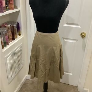Khaki Large Pleat A Line Skirt